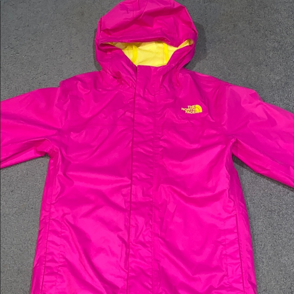 Girls Pink North Face rain jacket